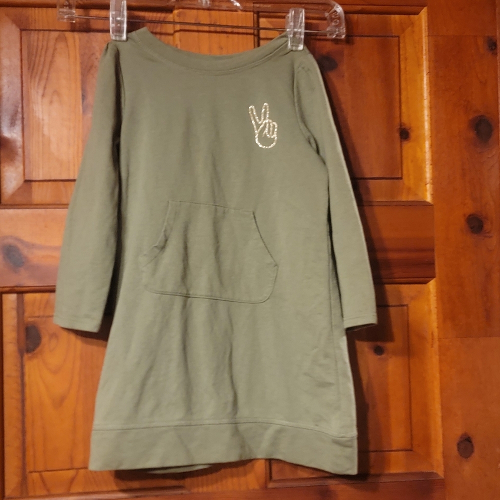 Gymboree SzXS/4 girls olive tunic top/ dress.